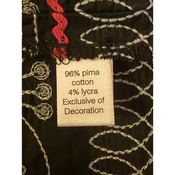 New Y2K Peruvian Connection Skirt 14 Embroidered Pima Cotton Blend Made in Peru - Picture 7 of 8